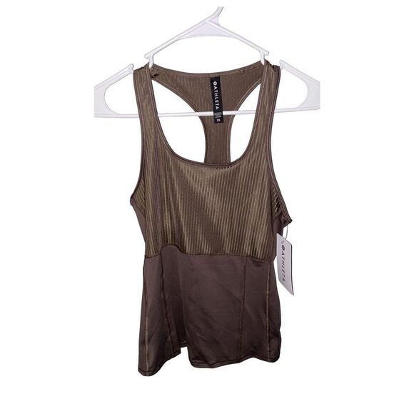 ATHLETA Vitality Rib Tank Top Size X-Small Brown Sleek MSRP $59 New - Picture 4 of 8